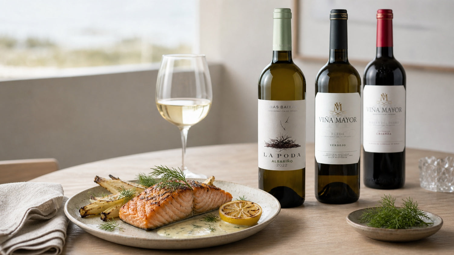Grillet laks med citron, dild og DeVinos-vinanbefalinger