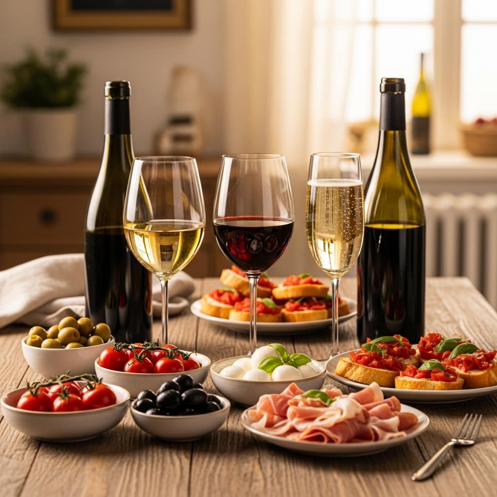 Perfekte vinvalg til italiensk tapas – tips til hvilke rød-, hvid- og rosévine der komplimenterer antipasti, oliven, ost og charcuteri.