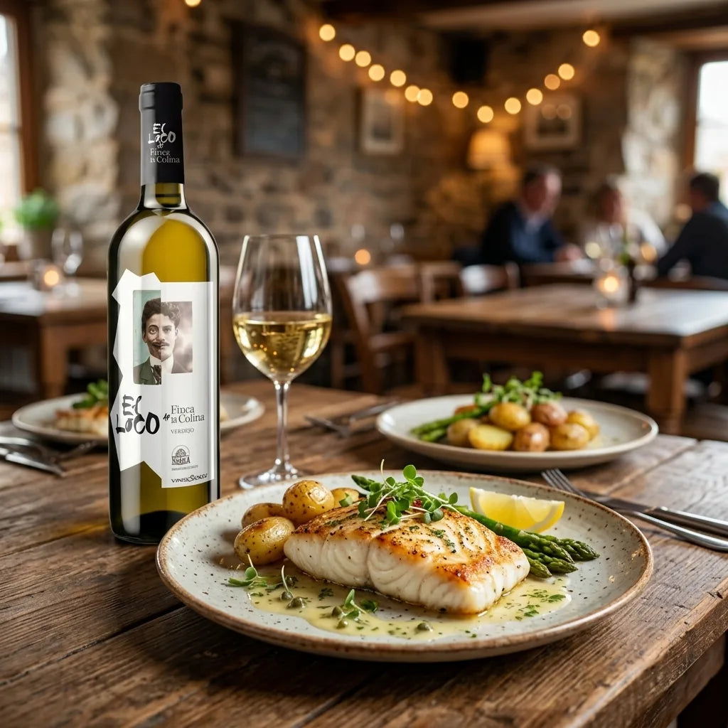 Spansk hvidvin parret med hellefisk - DeVinos