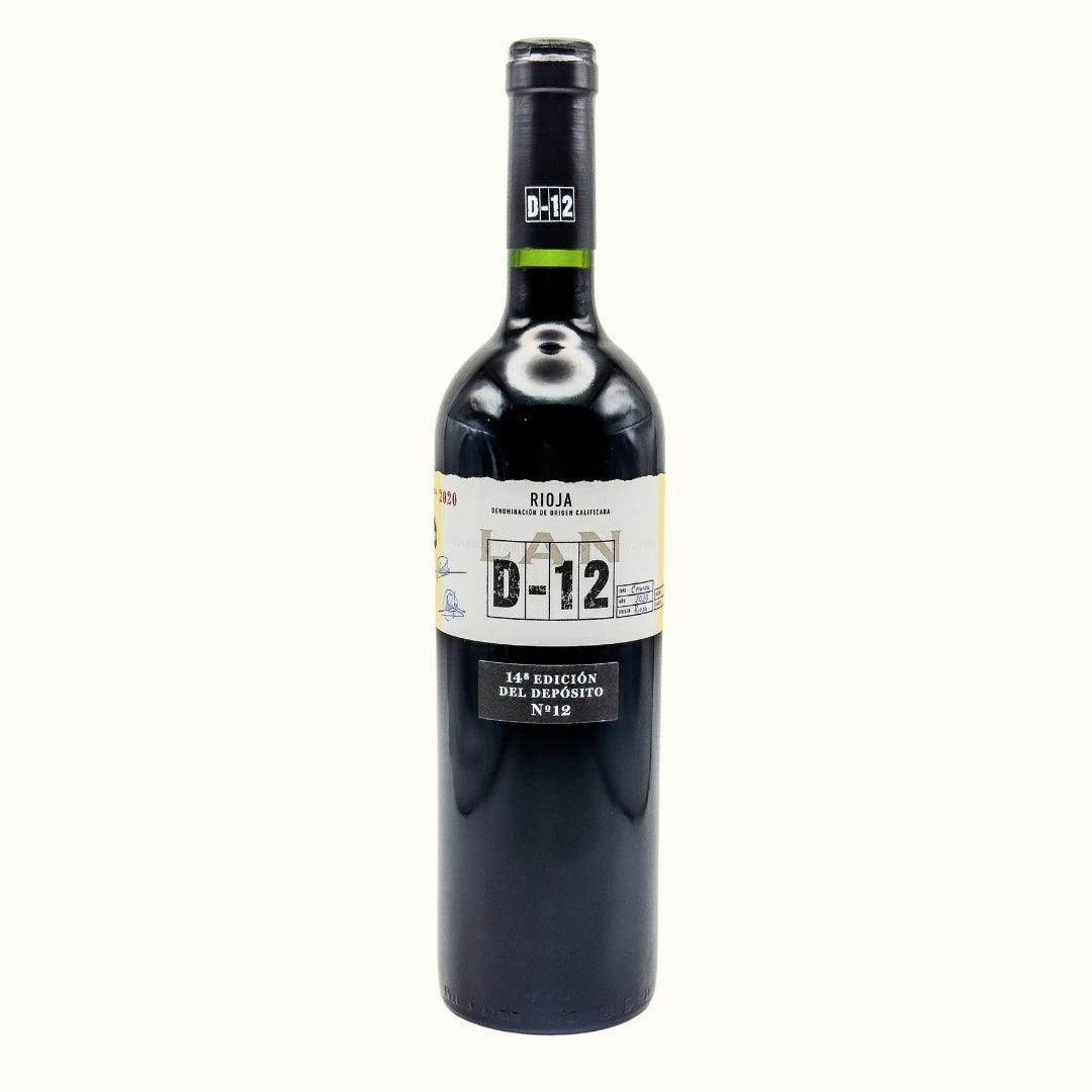 LAN D-12 Rioja Crianza spansk rødvin – fyldig Tempranillo med noter af krydderier og chokolade, perfekt til rødt kød og tapas.